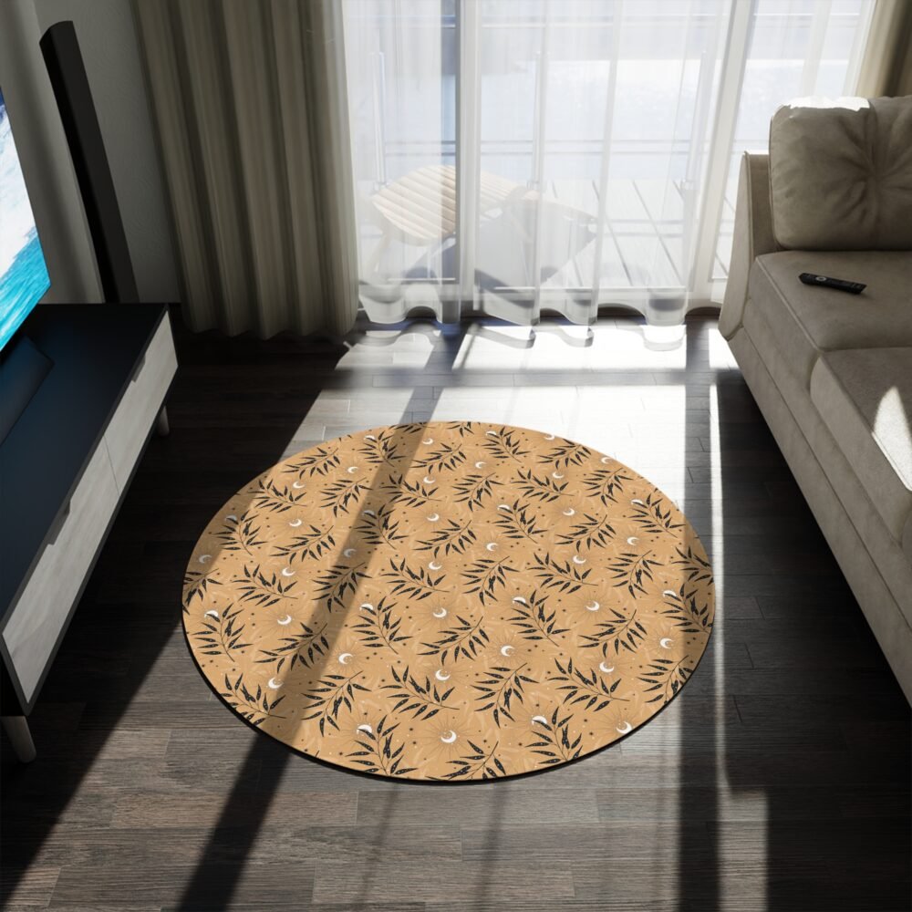 Brown Moon Stars Round Rug - Image 3