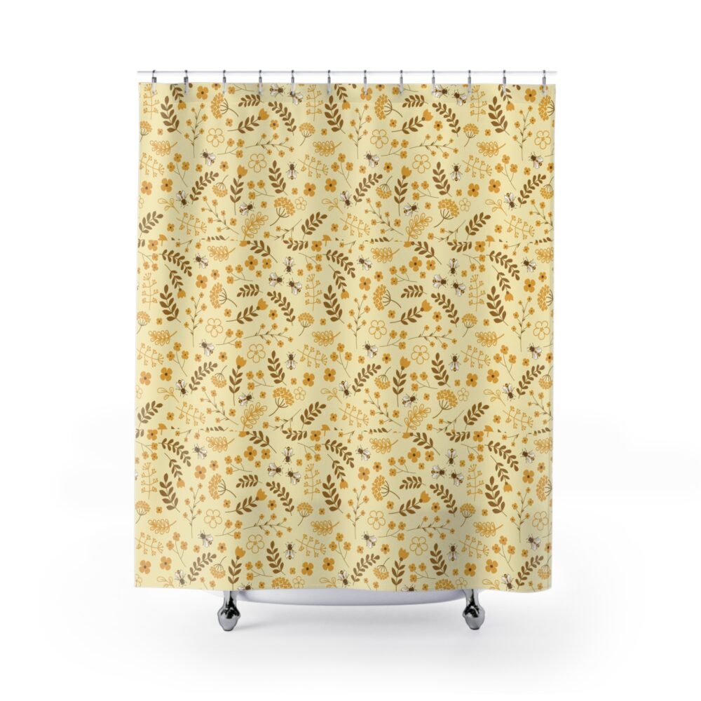Copy of Botanical Leaf Shower Curtain - Nature-Inspired Bathroom Decor, Greenery Design, White Fabric Curtain for Spa Vibe, Gift for Home