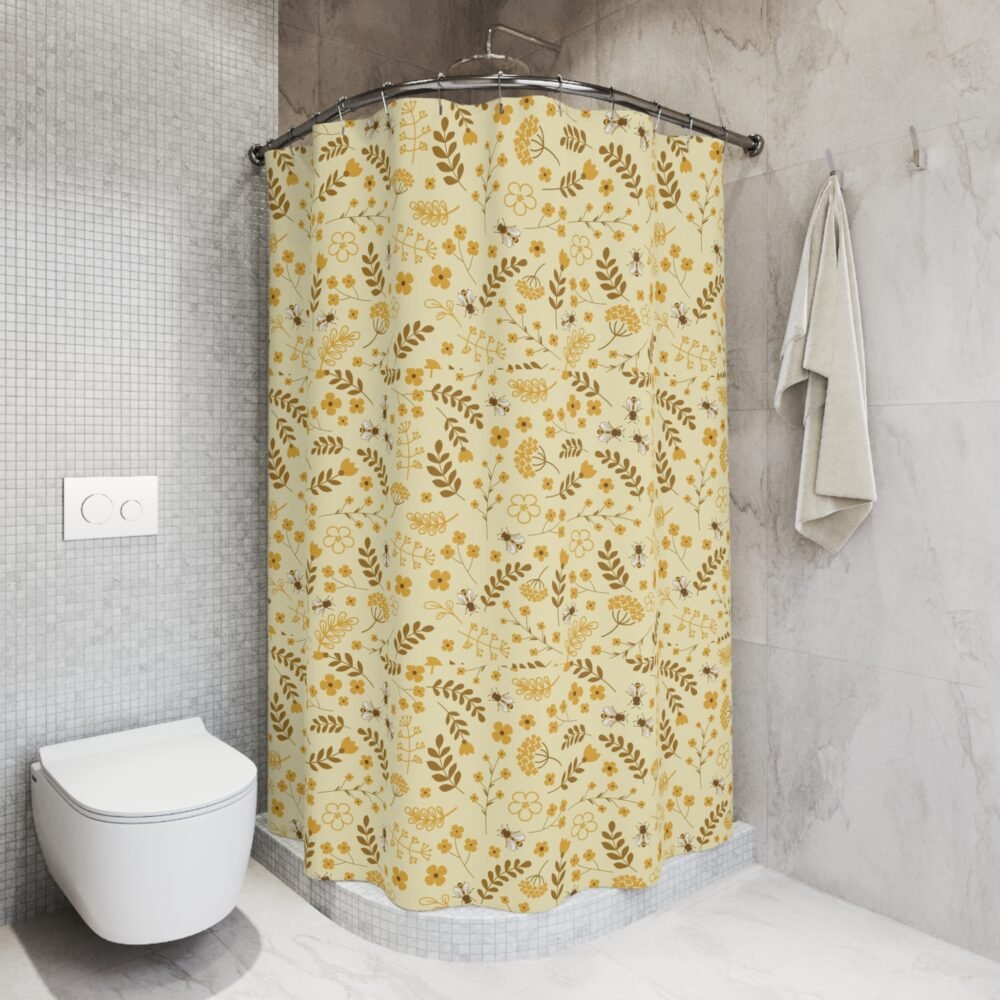 Copy of Botanical Leaf Shower Curtain - Nature-Inspired Bathroom Decor, Greenery Design, White Fabric Curtain for Spa Vibe, Gift for Home - Image 5