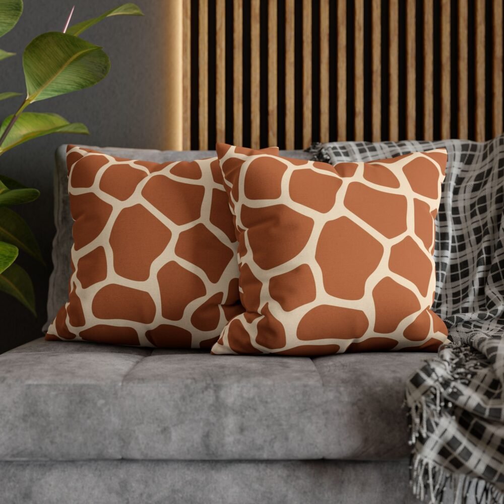 Stylish Brown Giraffe Pattern Throw Pillow Covers - Image 6