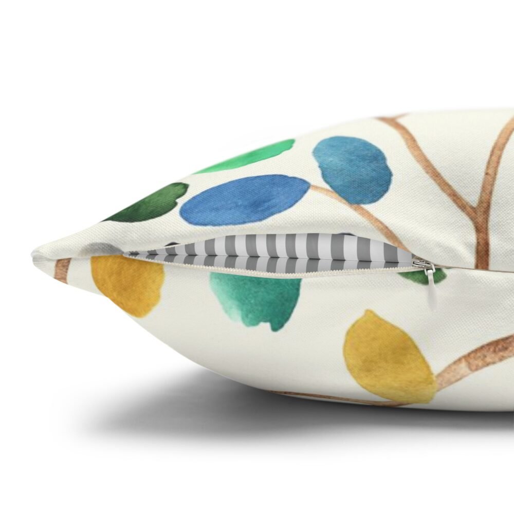 Abstract Colorful Leaves Spots on Ivory Throw Pillow Covers - Image 3