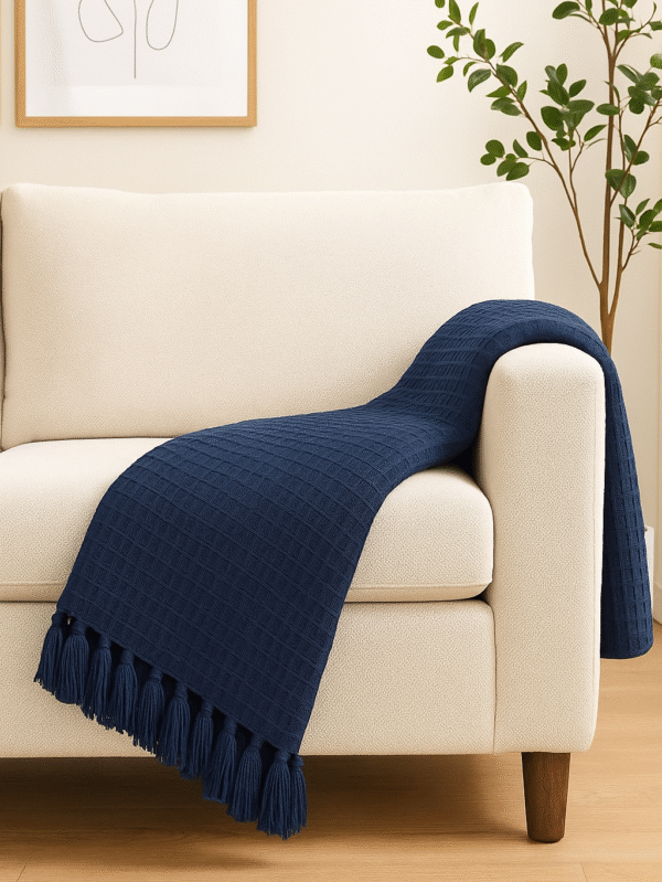 dark blue throw blanket